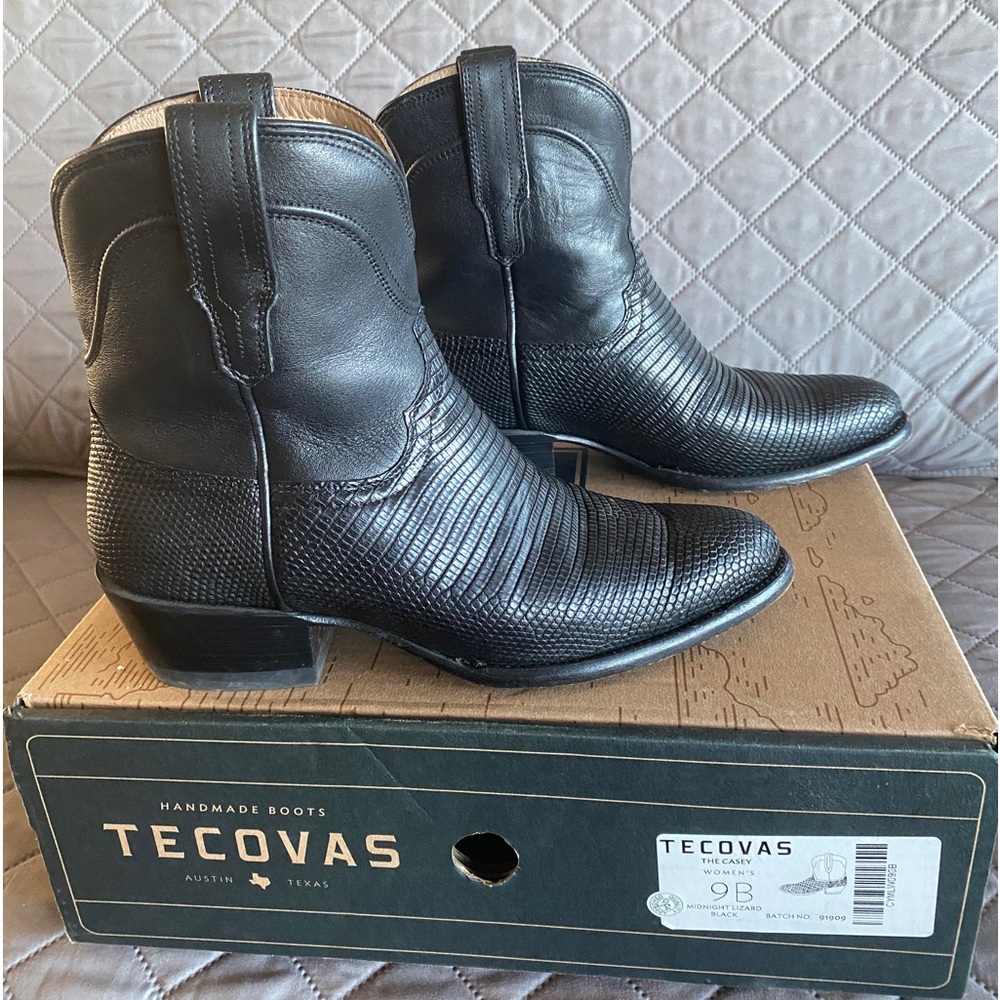 Tecovas Black Lizard Short Boots